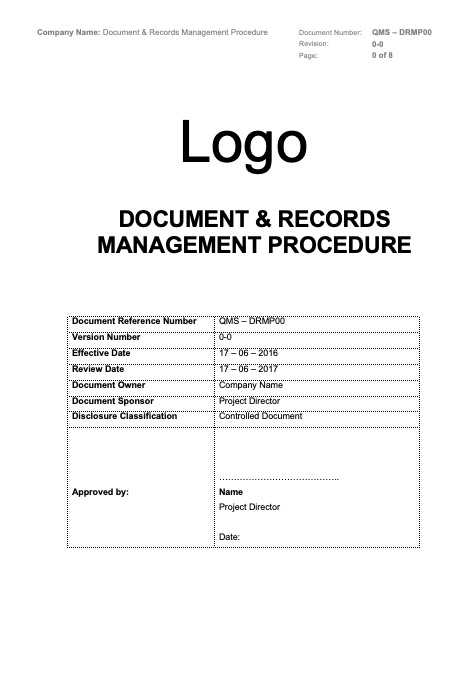 Document & Records Management Procedure Rev 0-0